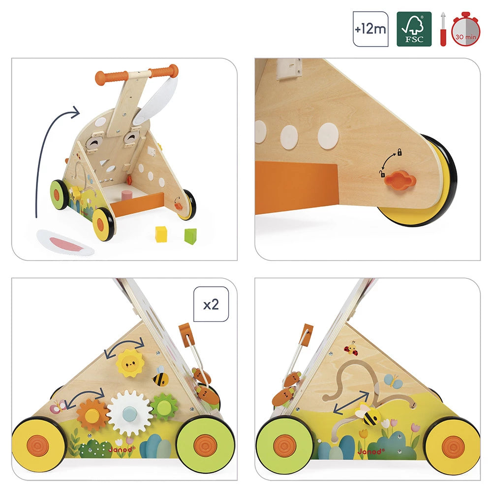 Wooden Rabbit Multi-Activity Cart