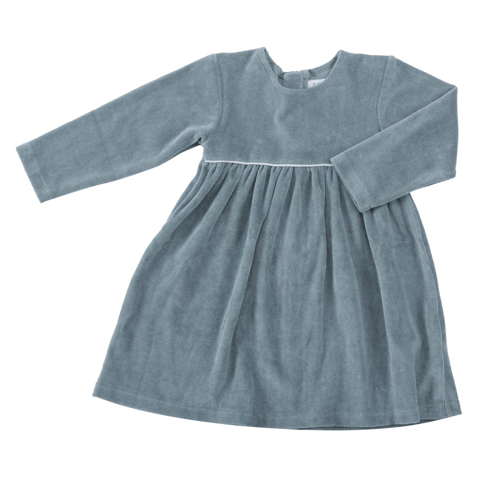 Pigeon Organics Velour Party Dress Blue
