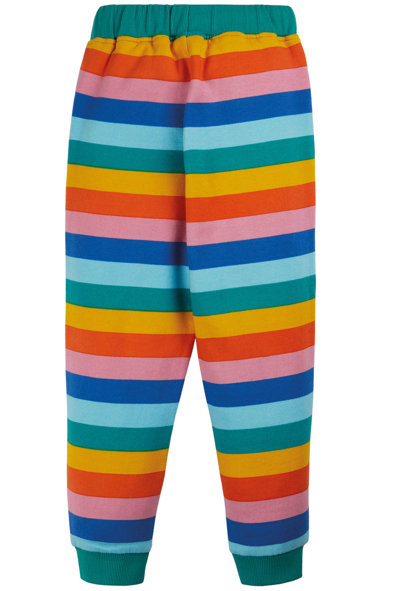 Frugi Printed Snug Joggers Mid Pink Rainbow Stripe – Pixie Linus