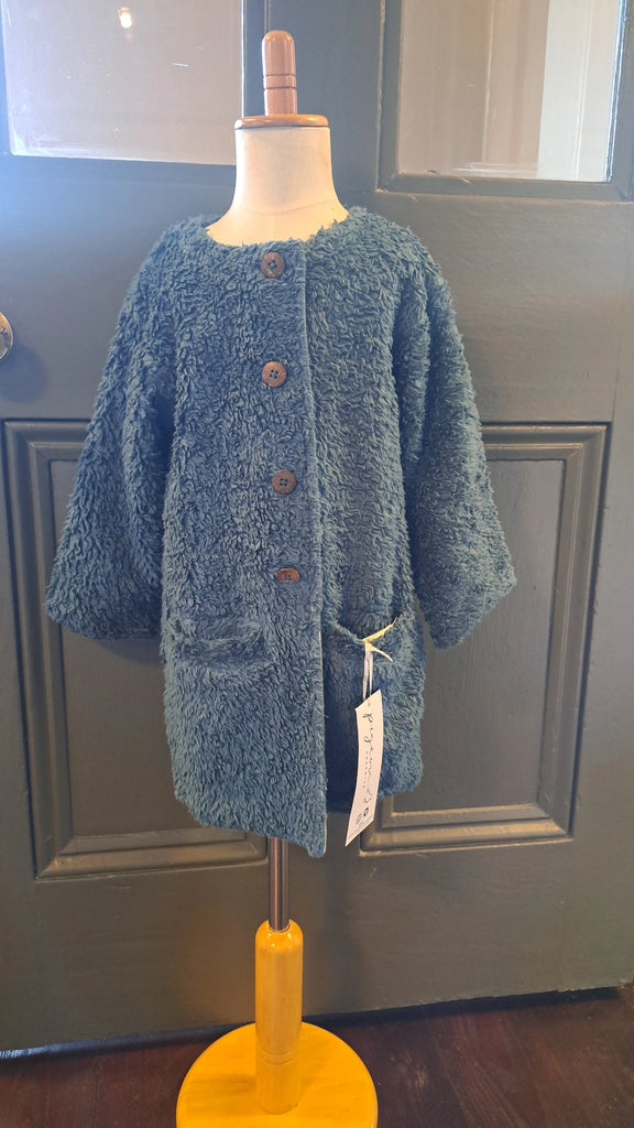 Pigeon Organics Teddy Bear Reversible Coat Teal