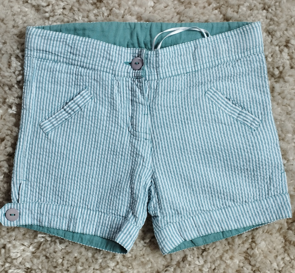 Pigeon Organic  Girls shorts (seersucker) Turquoise
