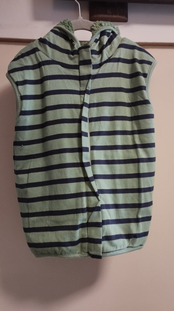 Pigeon Organics Fleecy Gilet (reversible) (Breton) - Green/ Navy