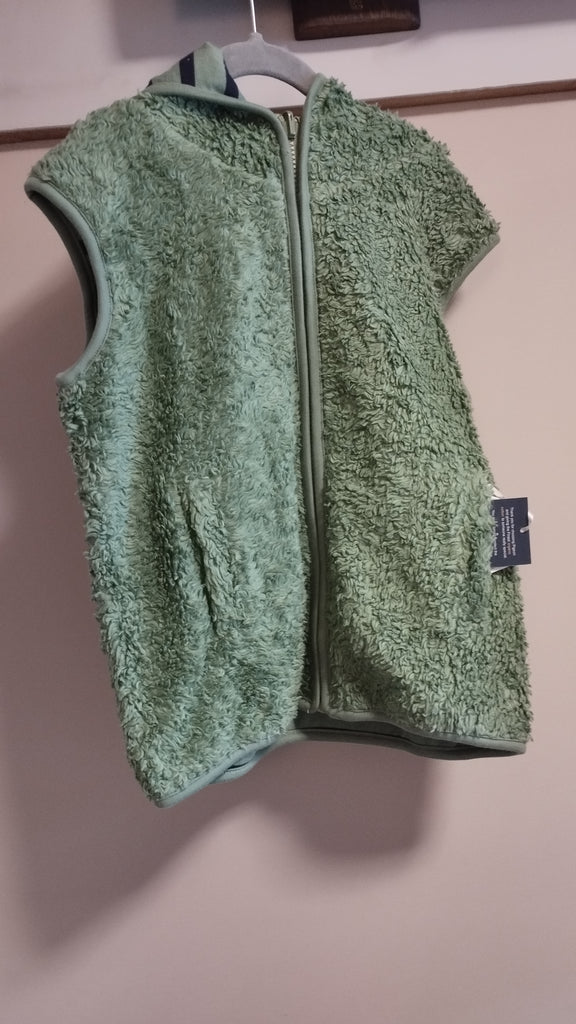 Pigeon Organics Fleecy Gilet (reversible) (Breton) - Green/ Navy