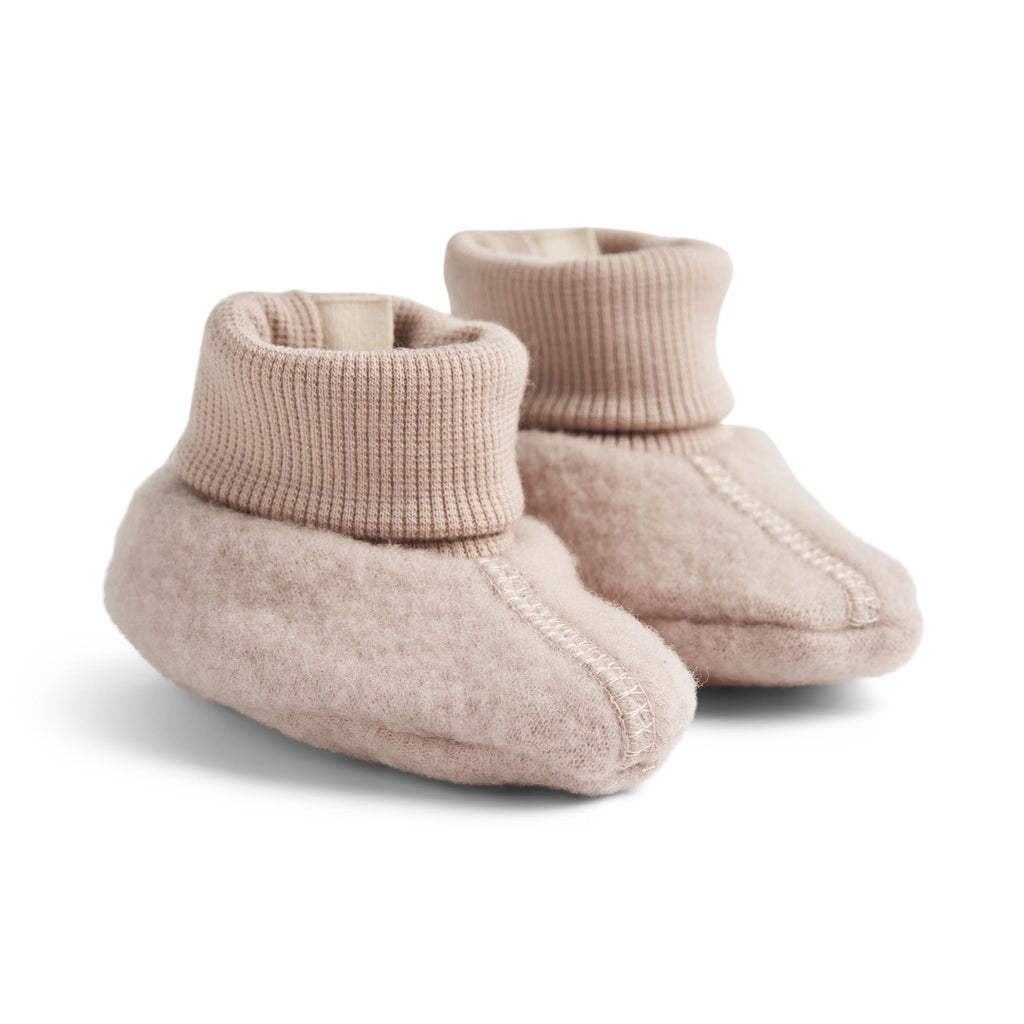 Wheat Wool Fleece Booties dry rose