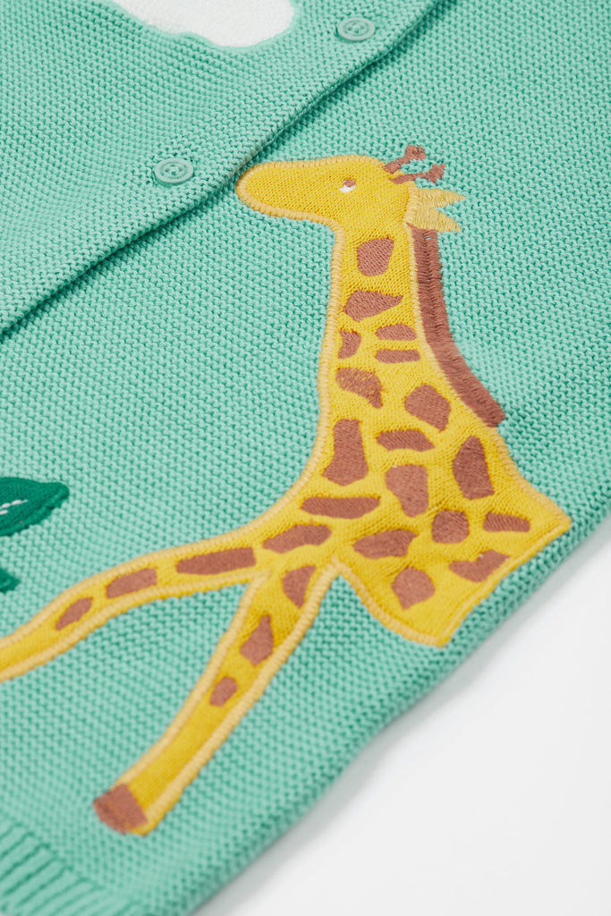 Frugi Colby Cardigan Moss Giraffe