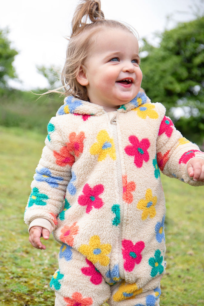 Frugi Cosy Ted Snuggle Suit Bonfire Stars