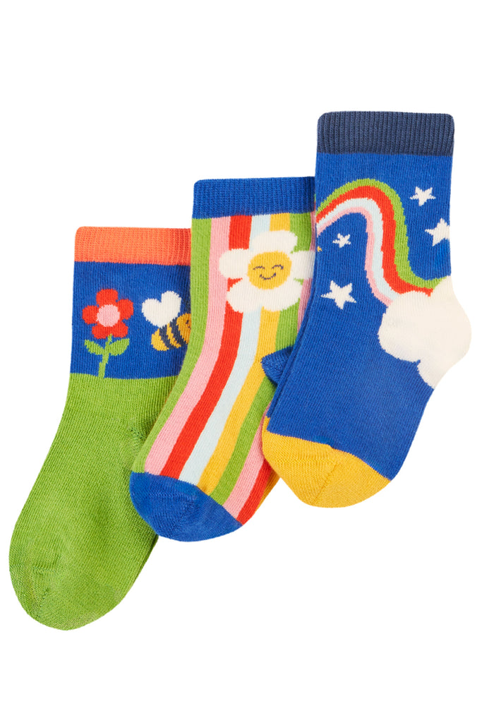 Frugi 3pk Retro Happy Socks