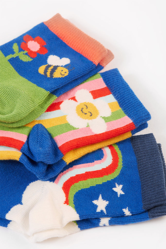 Frugi 3pk Retro Happy Socks