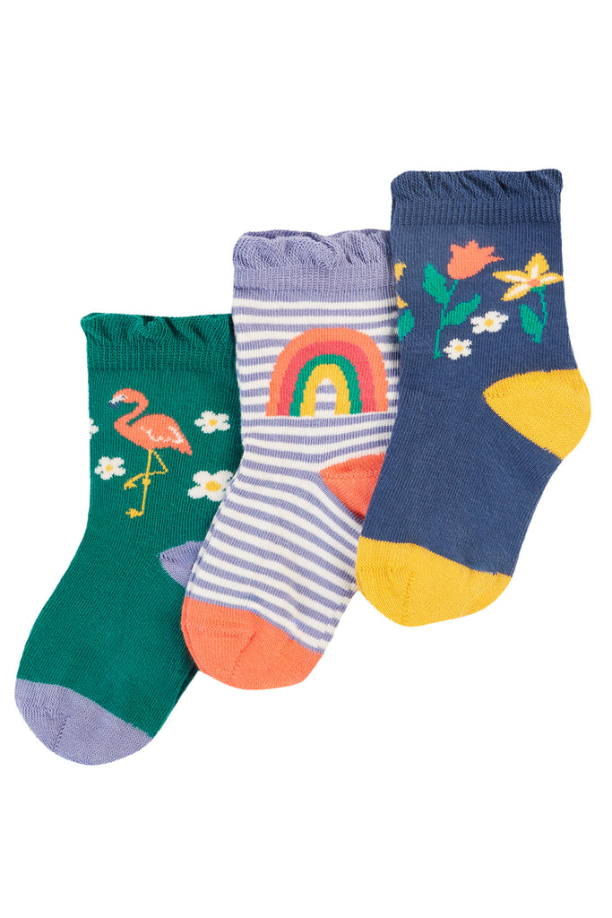 Frugi 3pk socks Rainforest Friends