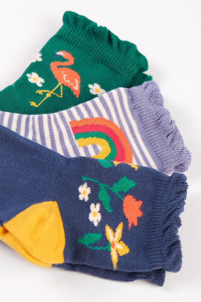 Frugi 3pk socks Rainforest Friends