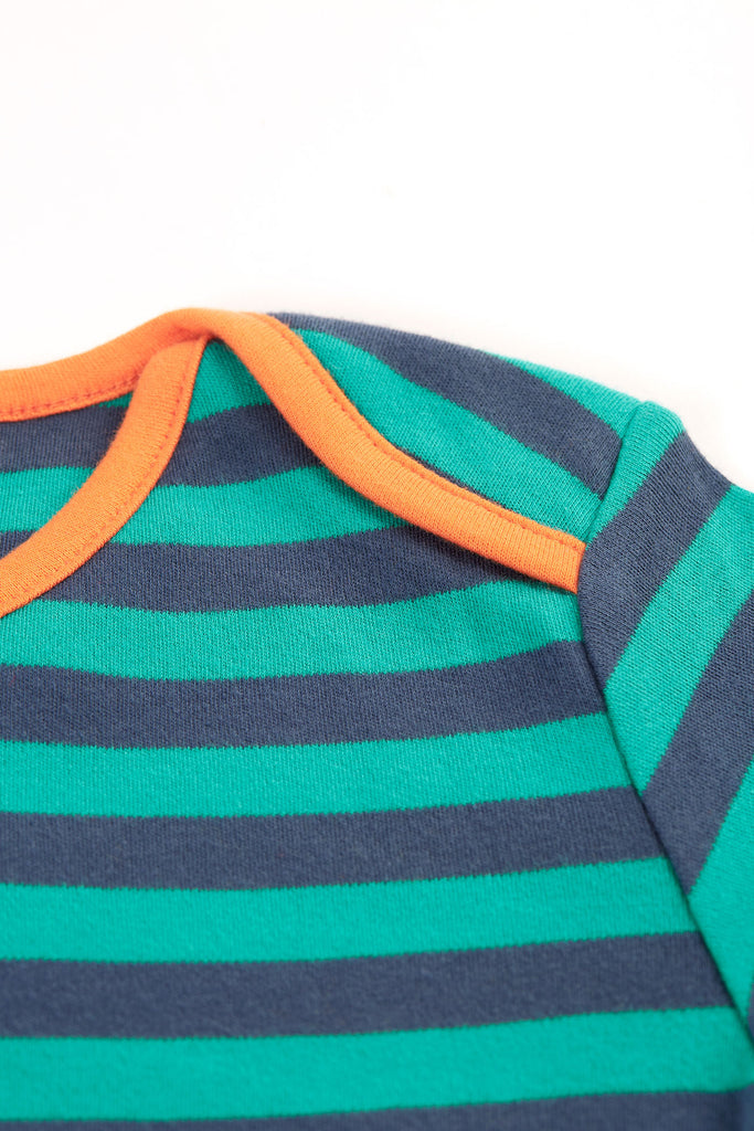 Frugi Bobby Iguana Stripe Tiger Applique Top