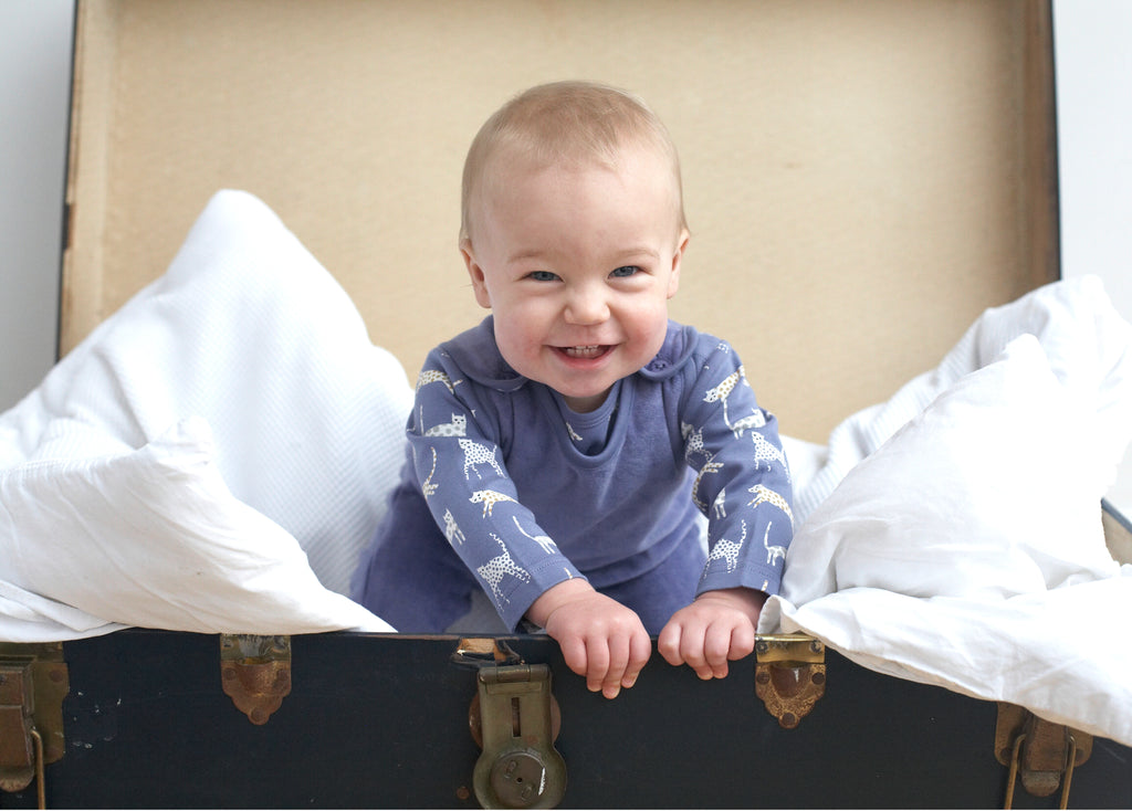 Pigeon Organics Velour Playsuit Velvet Blue