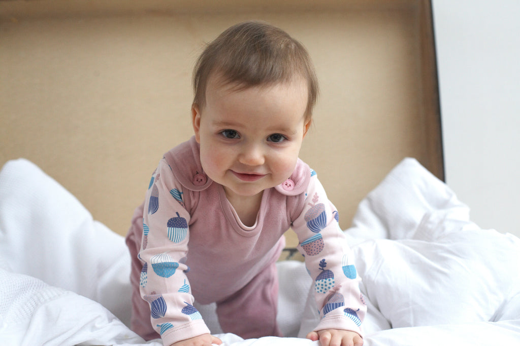 Pigeon Organics Velour Playsuit Pink