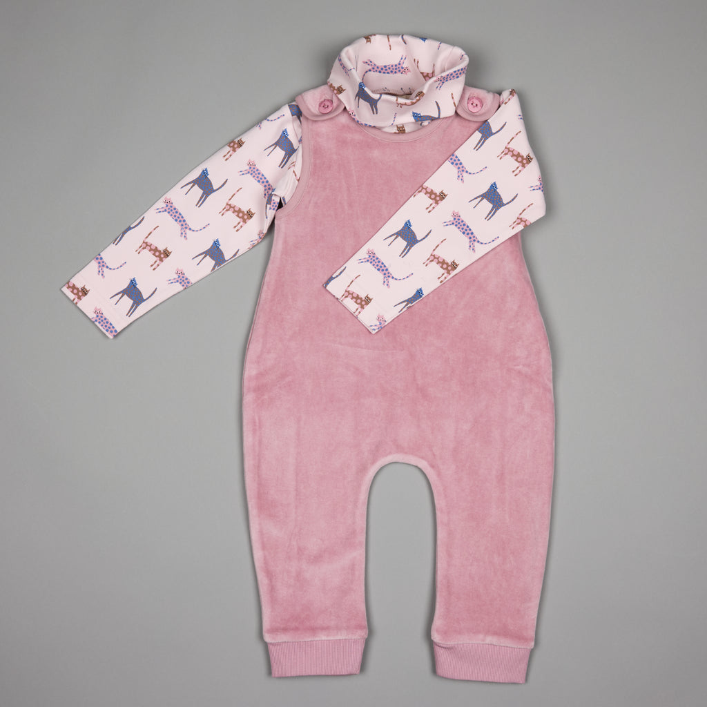Pigeon Organics Velour Playsuit Pink