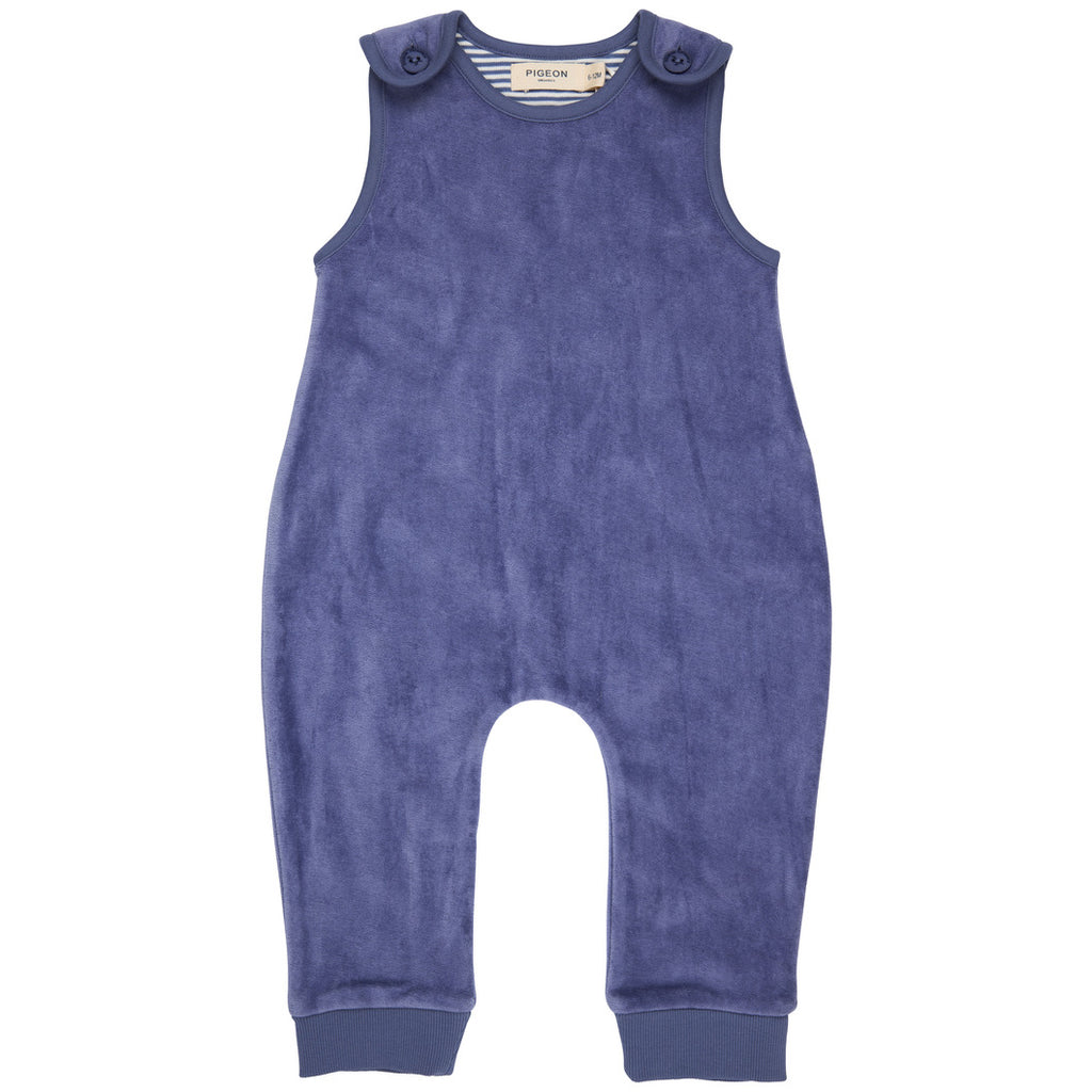 Pigeon Organics Velour Playsuit Velvet Blue
