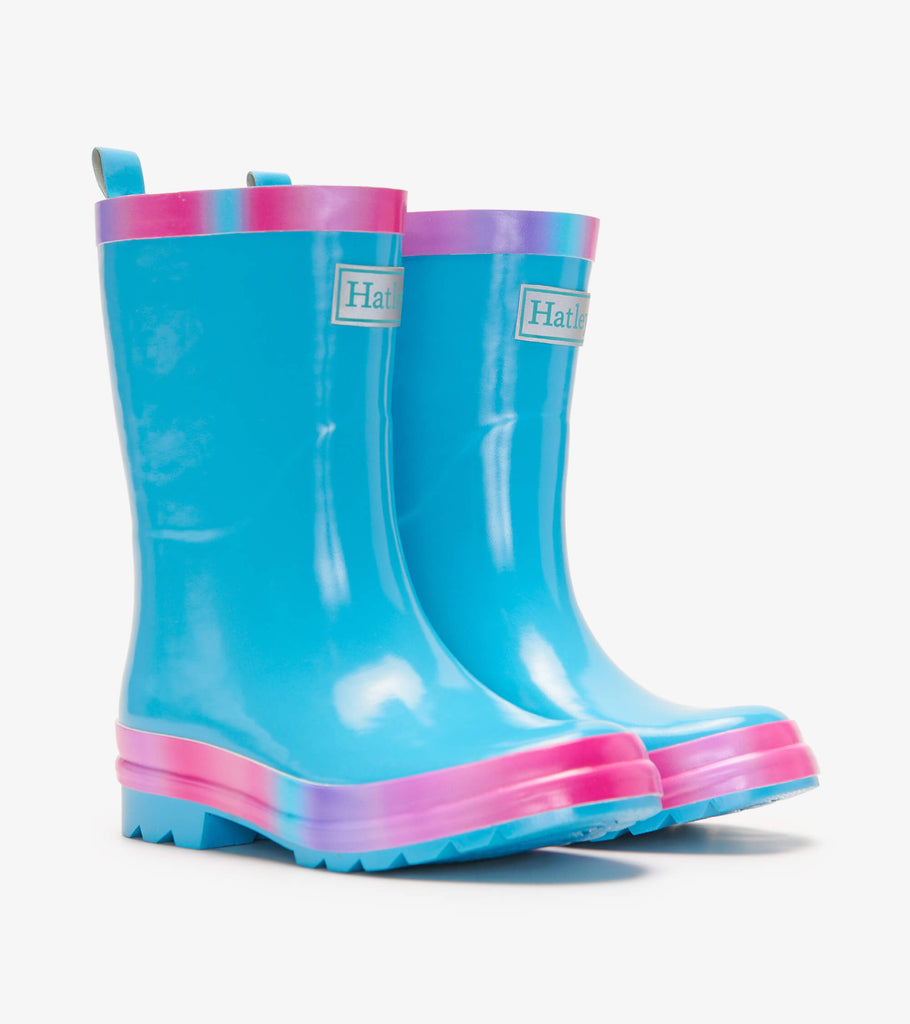 Hatley Fun Hearts Shiny Rain Boots & matching socks