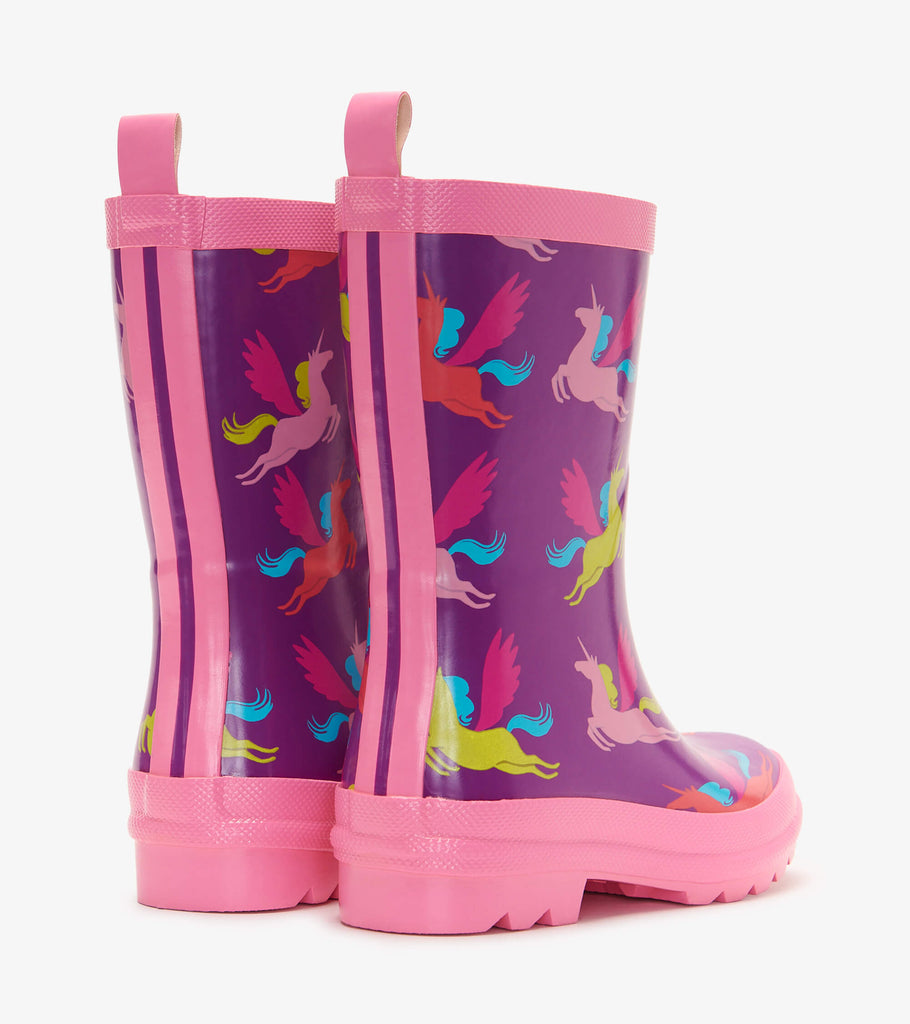 Hatley Pretty Pegasus Shiny Rain Boots & matching socks