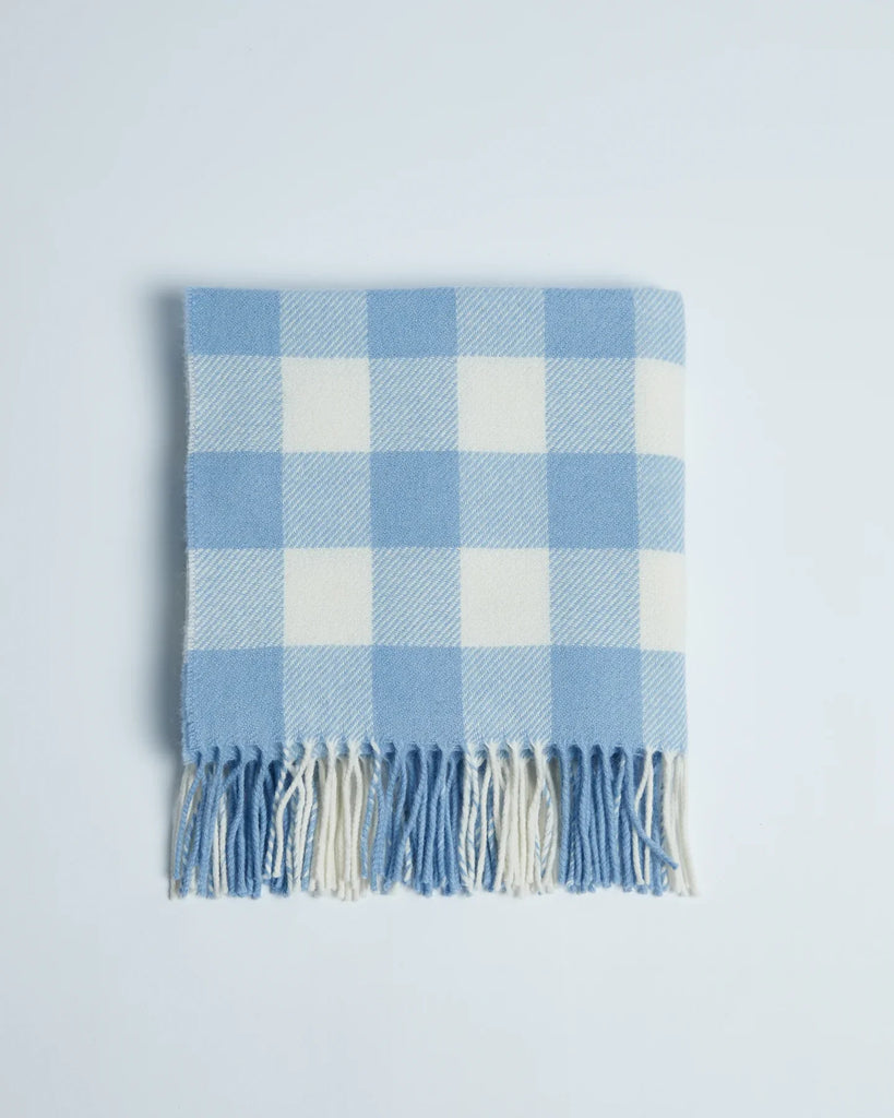 Foxford Blue Check Baby Blanket