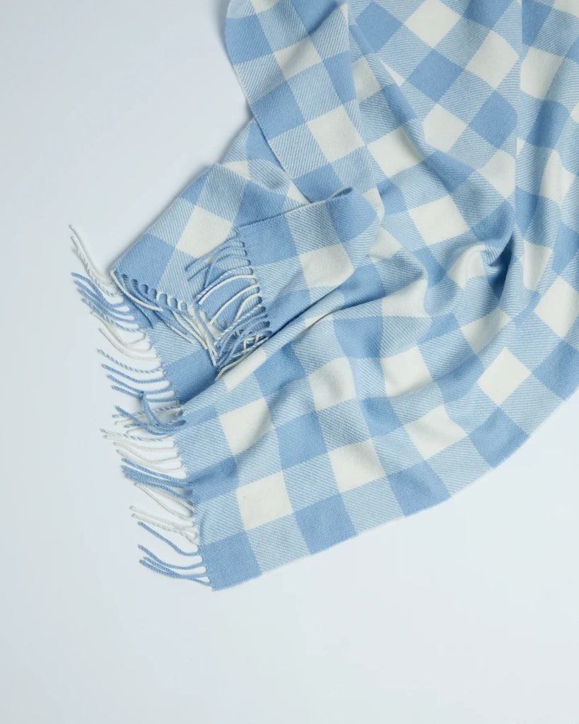 Foxford Blue Check Baby Blanket