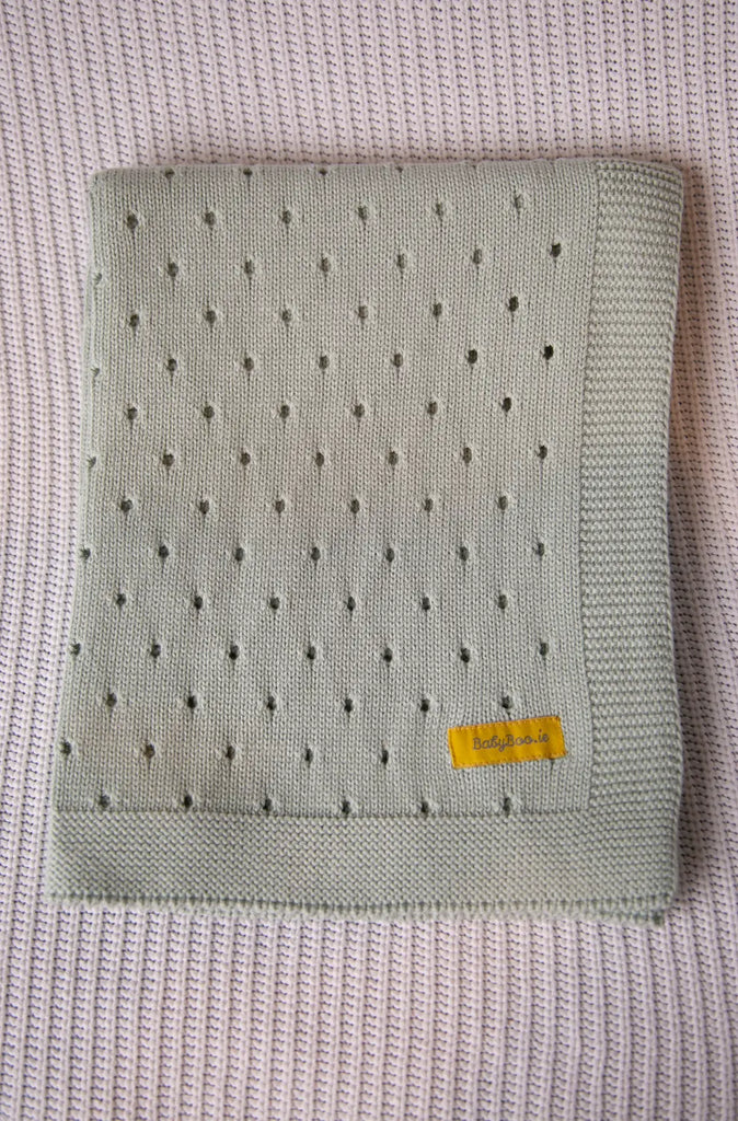 Organic cotton mint cellular BlankieBoo