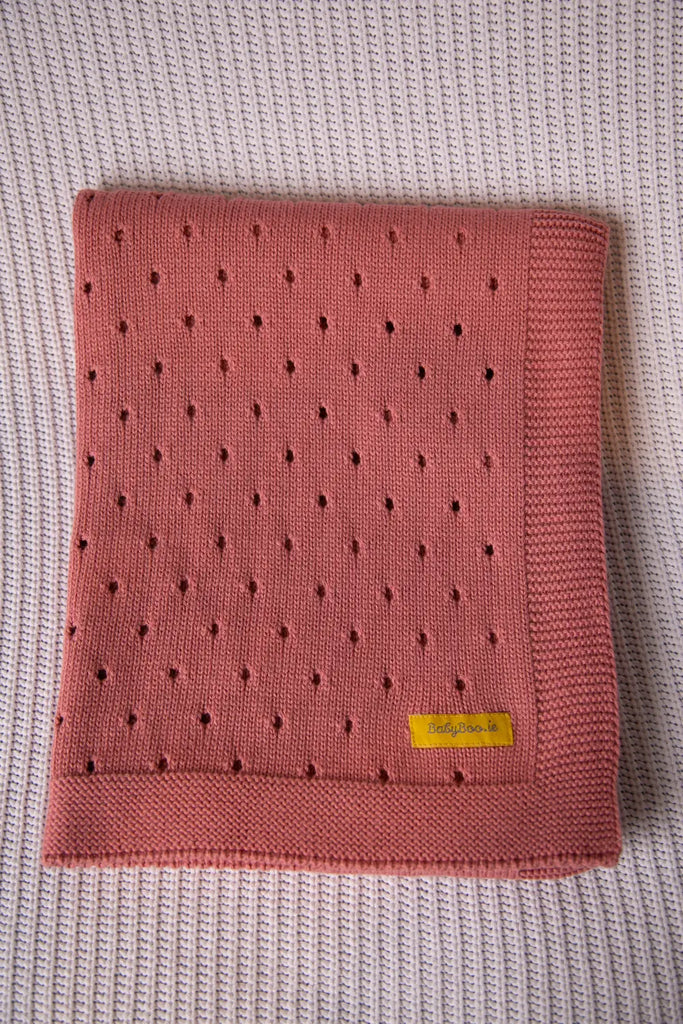Organic cotton rose cellular BlankieBoo