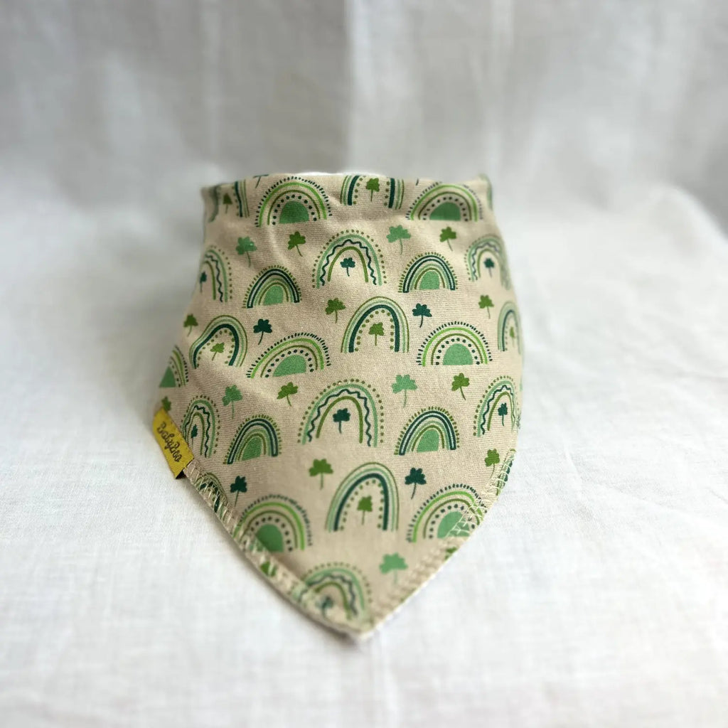 Irish Rainbows organic cotton DribbleBoo bandana bib
