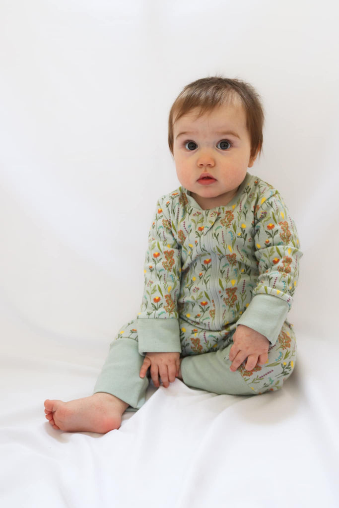 Babyboo Wildflowers zip babygrow