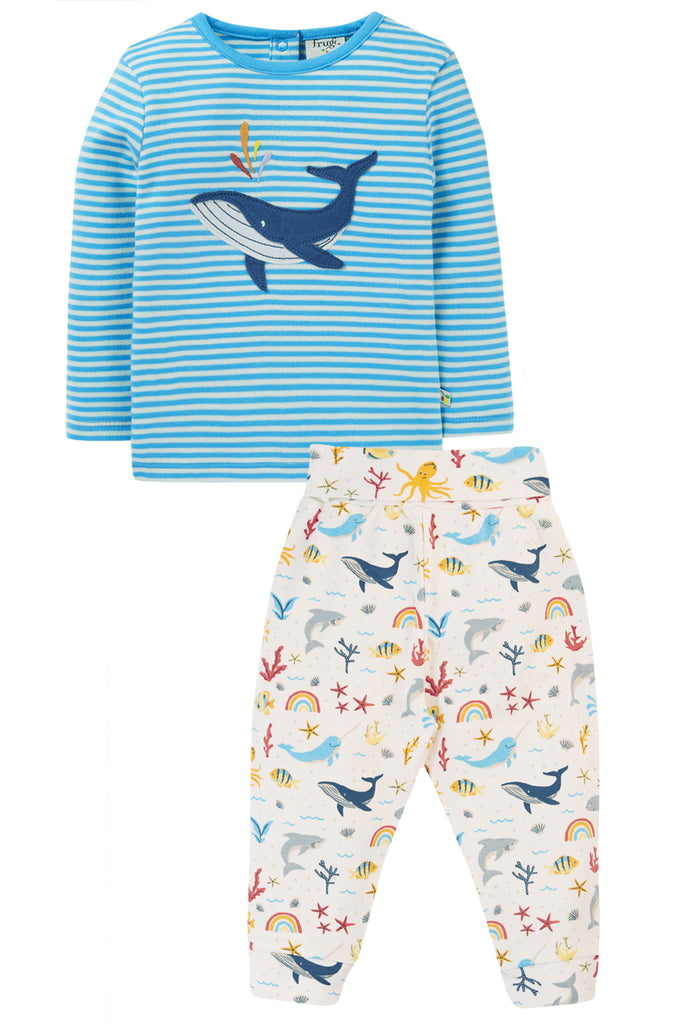 Frugi Frankie Outfit White Rainbow Sea