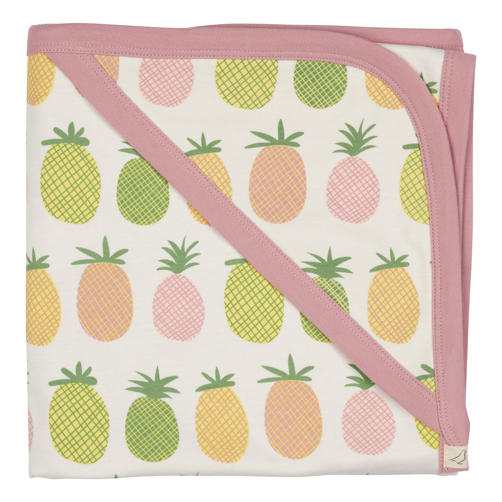 Pigeon Organics Hooded blanket Pineapples