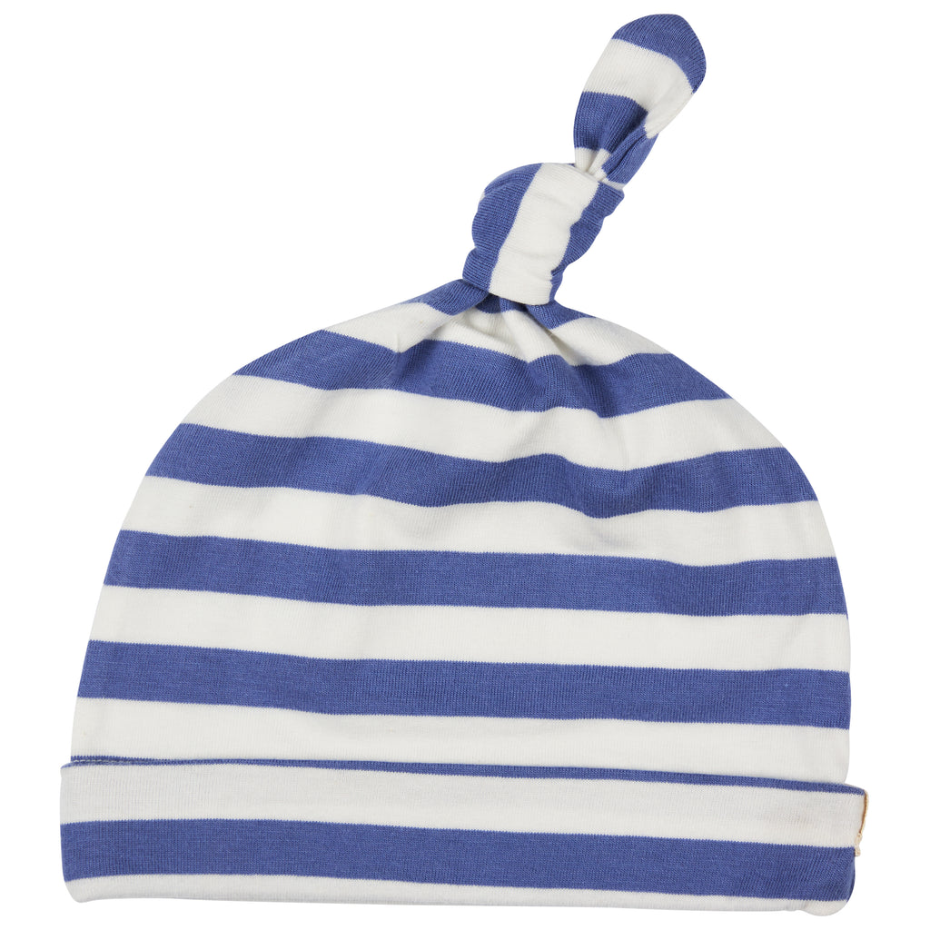 Pigeon Organics Knotted Hat Stripe Dusty Blue