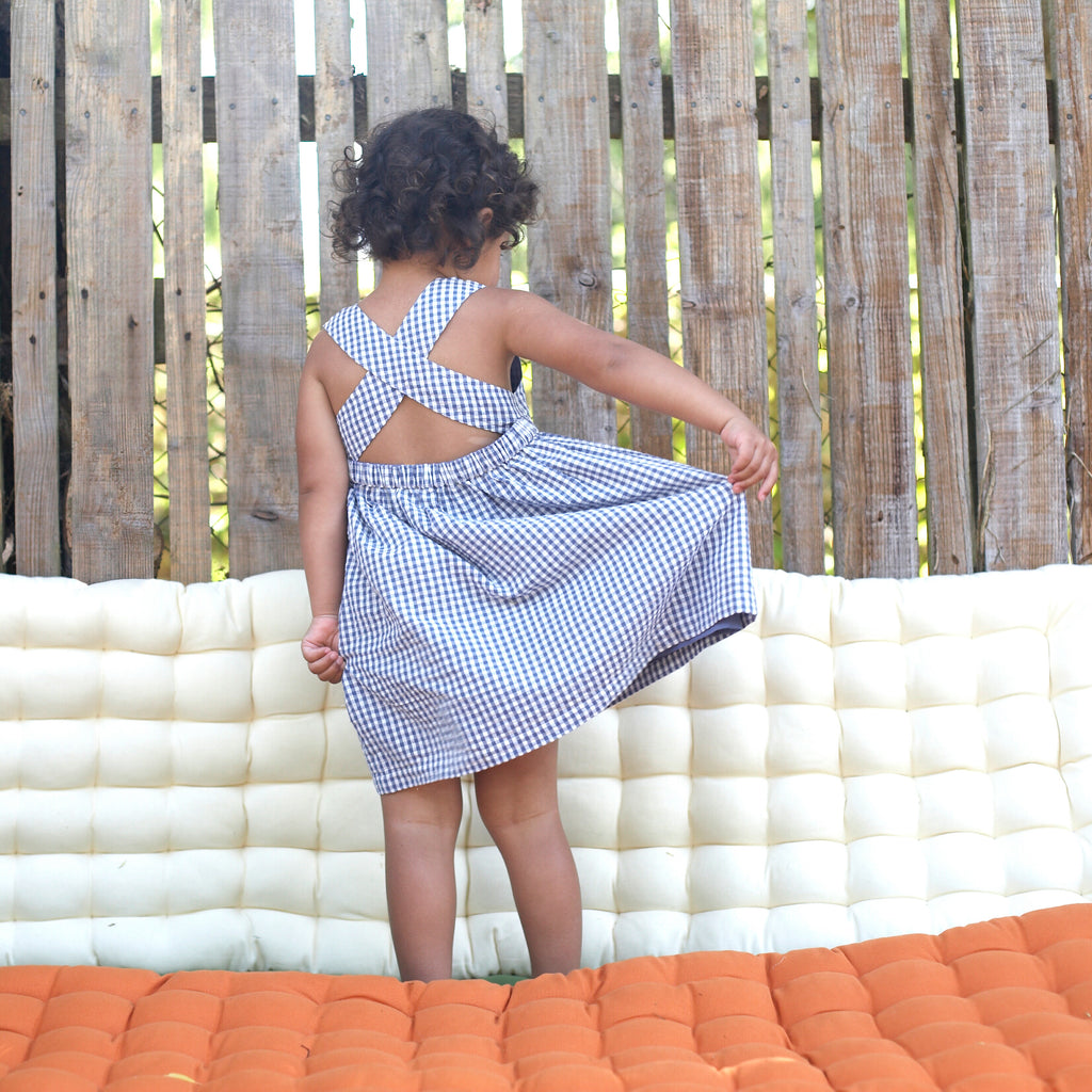 Pigeon Organics Crossback Dress Dusty Blue