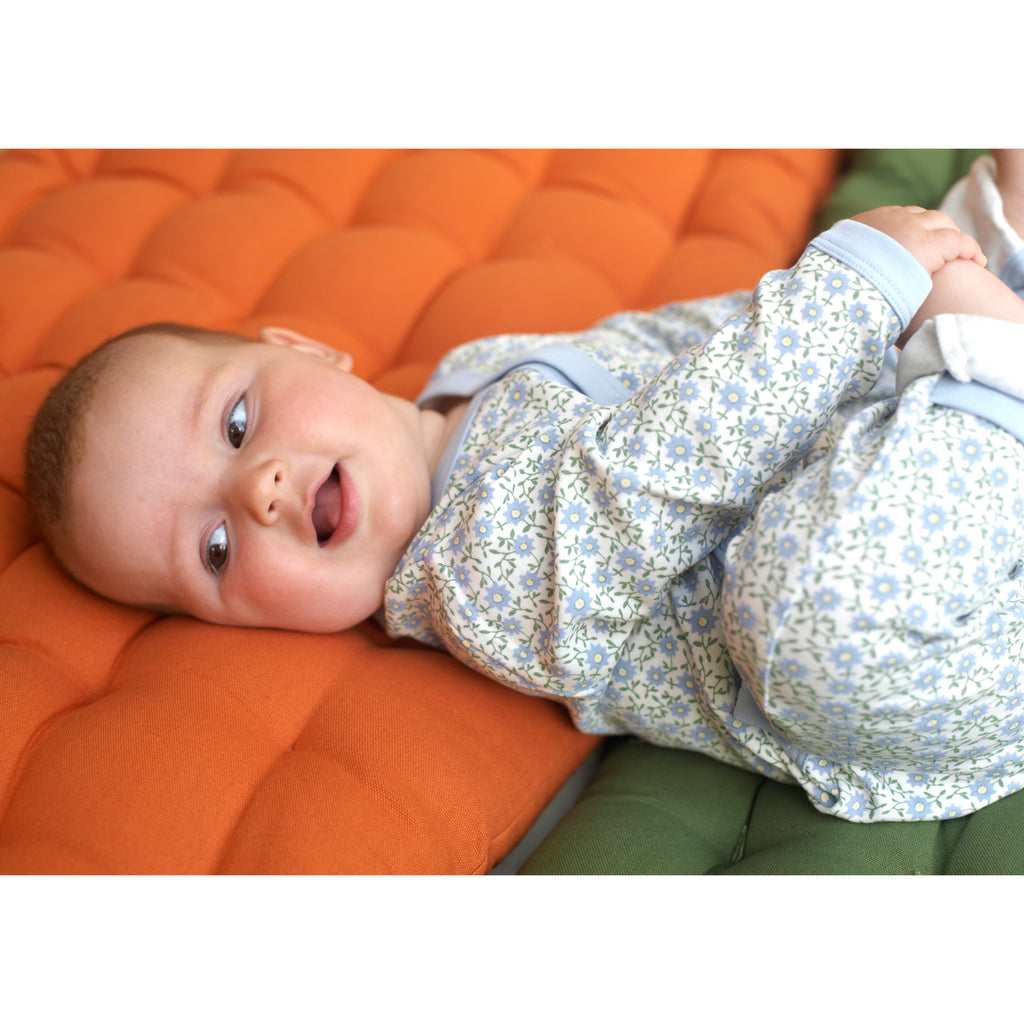 Pigeon Organics Kimono Romper Ditsy Blue