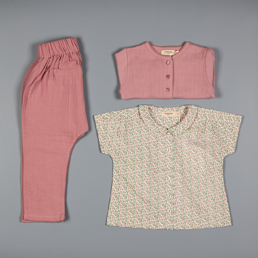 Pigeon Organics Peter Pan Blouse Ditsy Pink