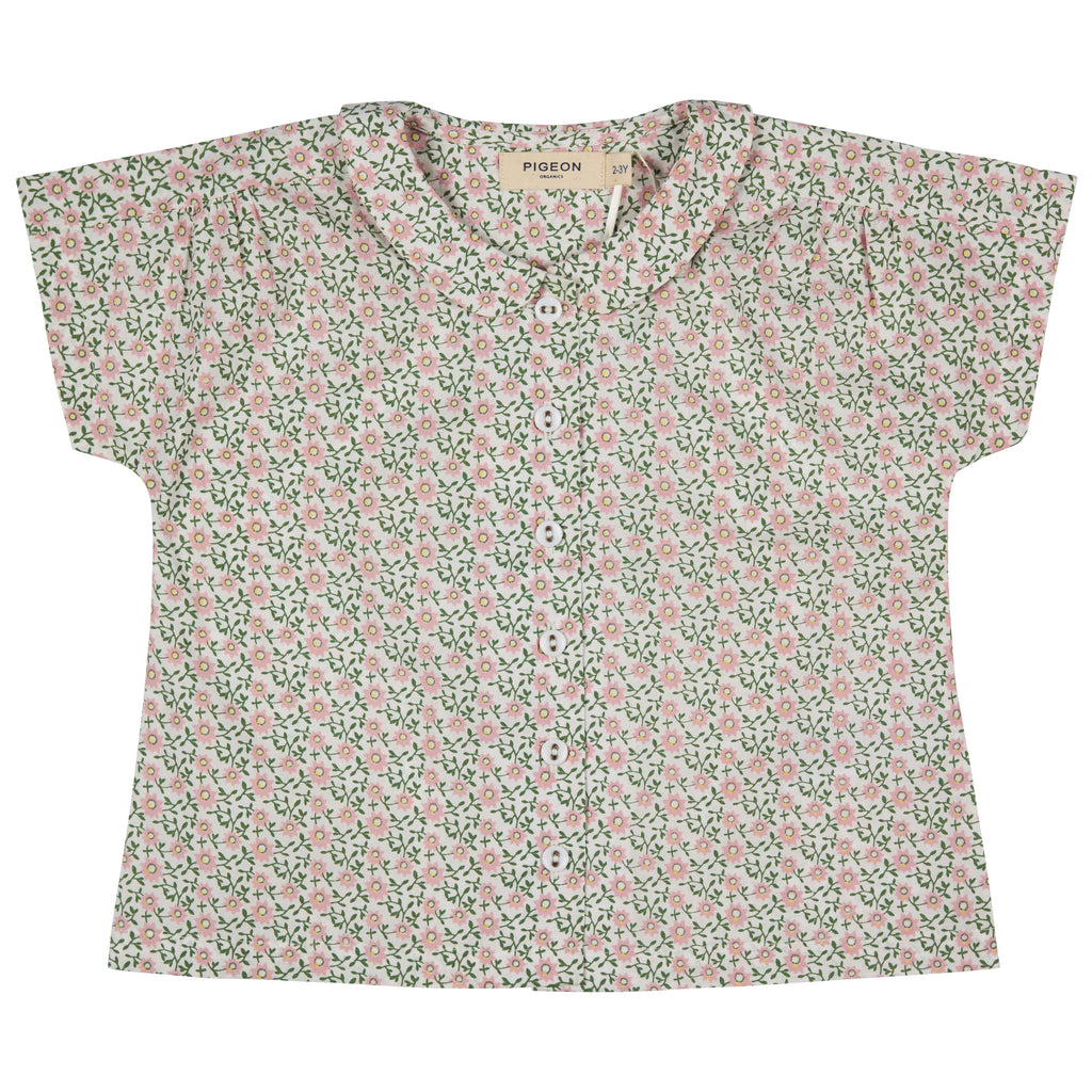 Pigeon Organics Peter Pan Blouse Ditsy Pink