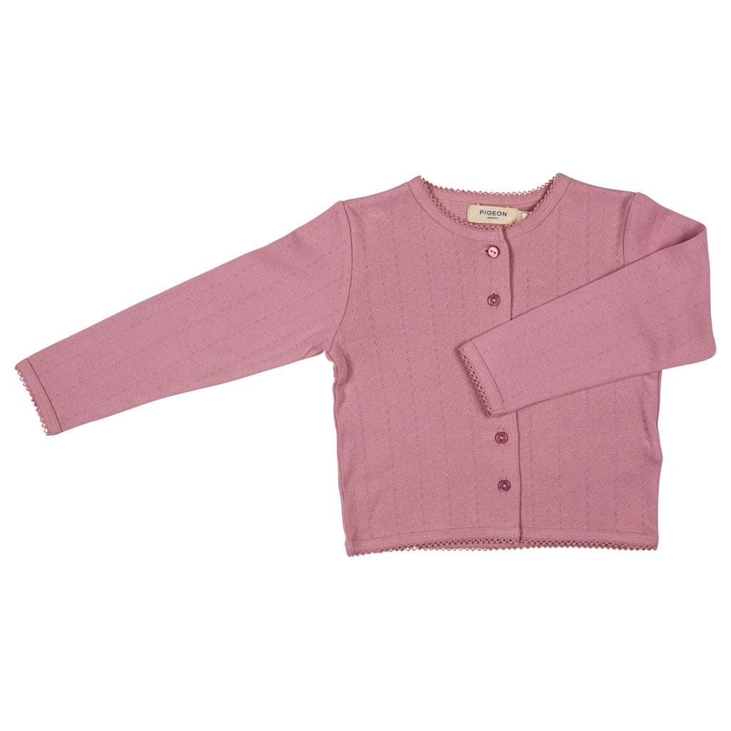 Pigeon Organics Pointelle Cardigan Pink