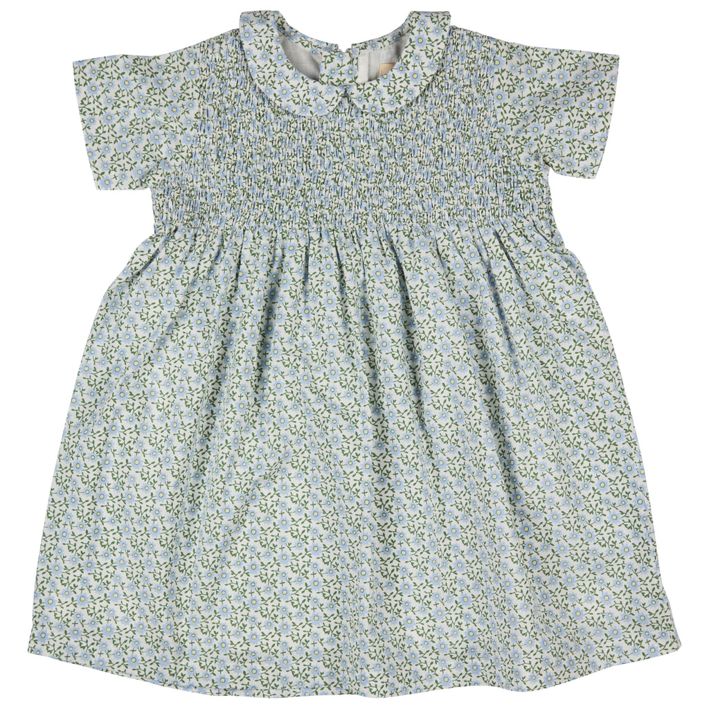 Pigeon Organics Smock Peter Pan Dress Ditsy Blue