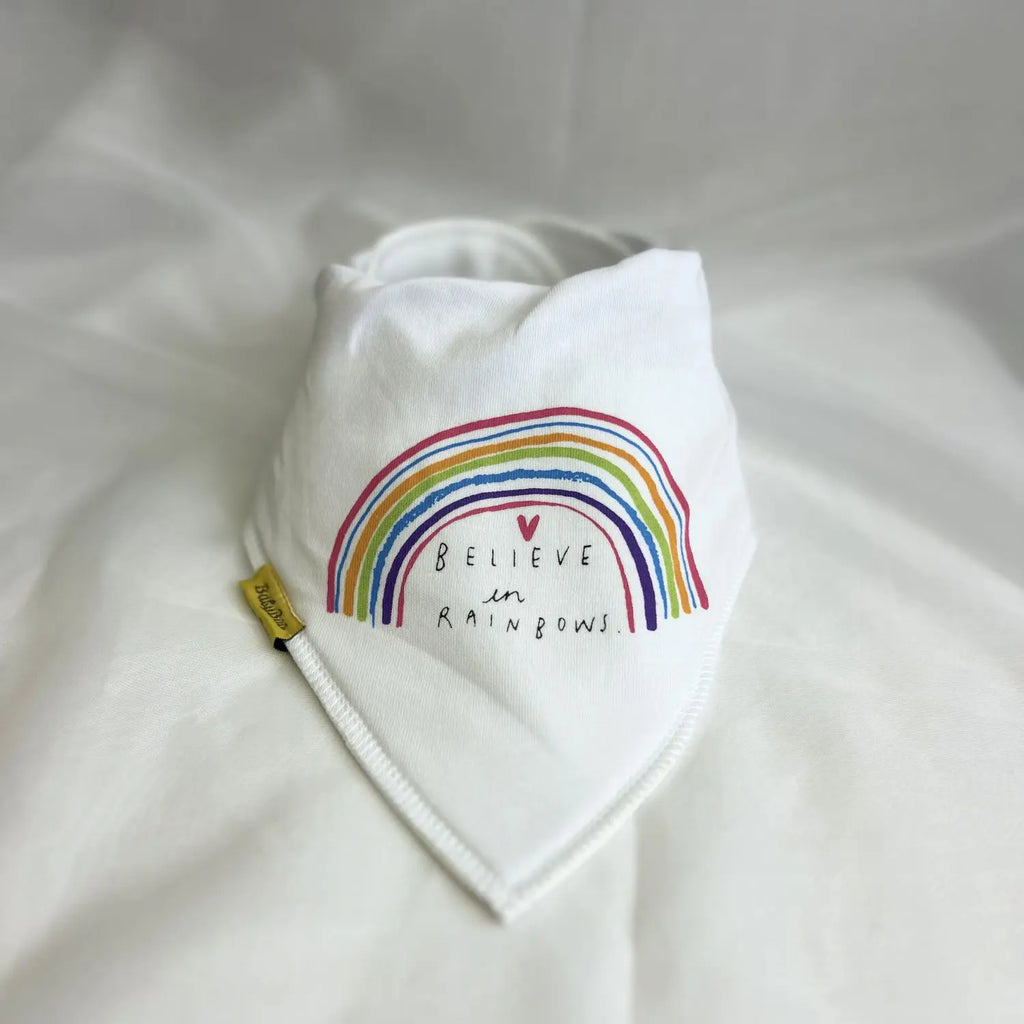 Always Believe in Rainbows Organic Cotton DribbleBoo Bandana bib