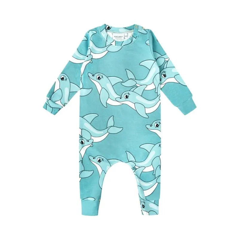 Dear Sophie Dolphin Romper Blue