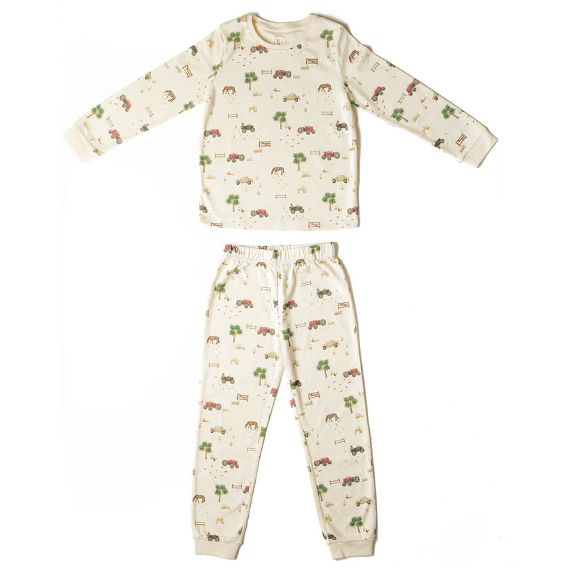 Eleanor Charles Farm Print Cotton Pyjamas