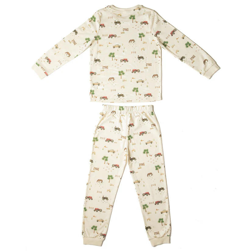 Eleanor Charles Farm Print Cotton Pyjamas
