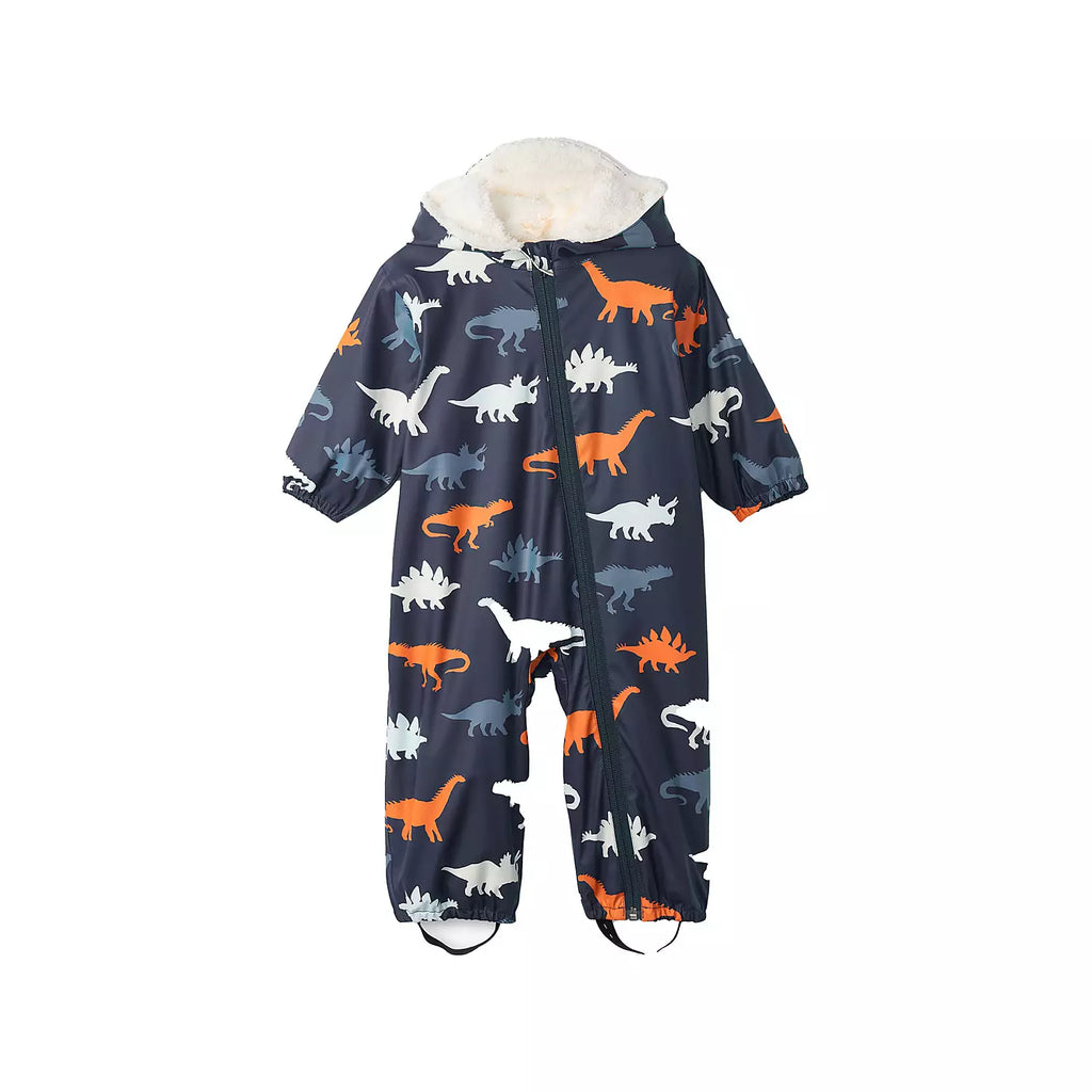 Hatley Dino Silhouettes Colour Changing Sherpa Lined Baby Rain Bundeler