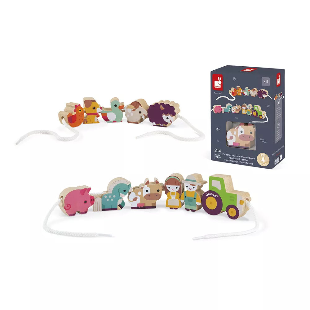 Stringable Farm-Themed Beads (wood)
