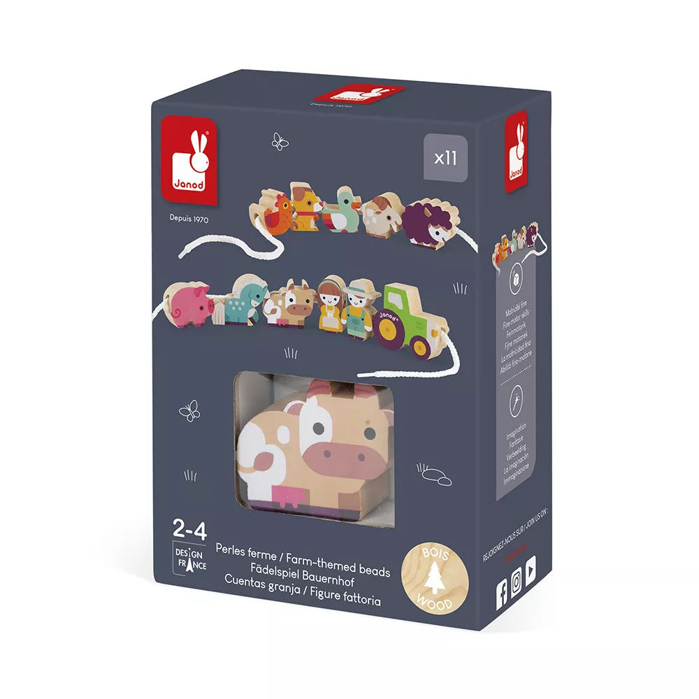 Stringable Farm-Themed Beads (wood)