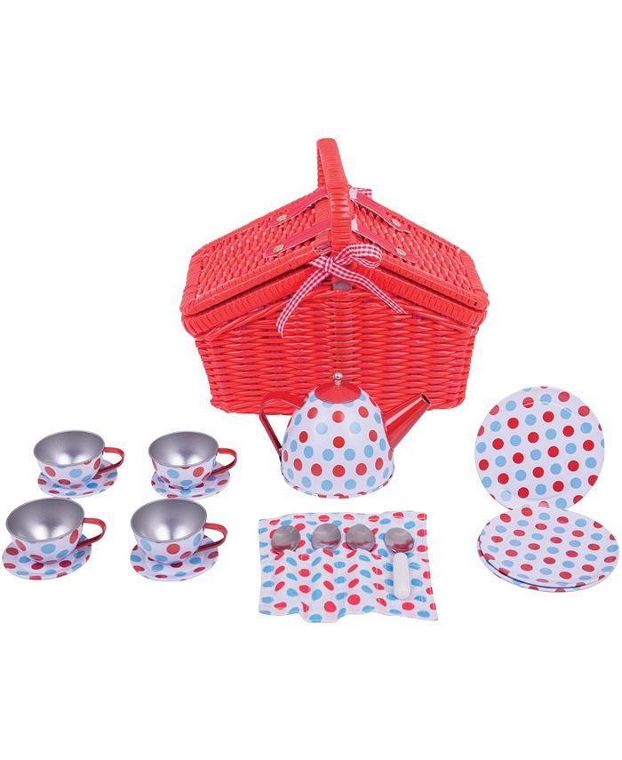 Bigjigs Tin Tea Set & Basket