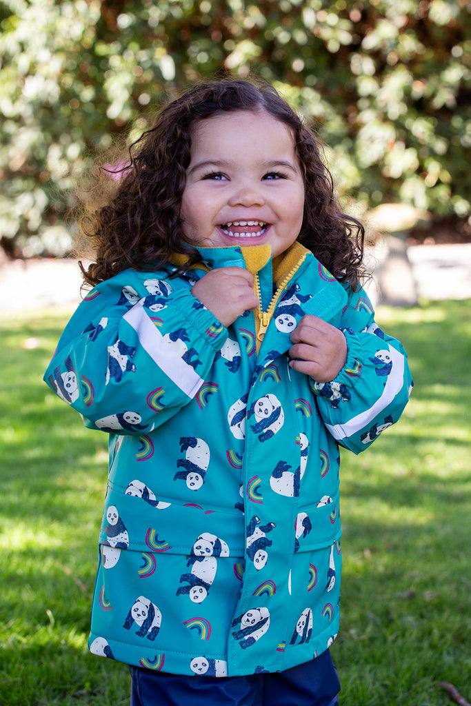 Frugi Puddlebuster Coat Panda Play