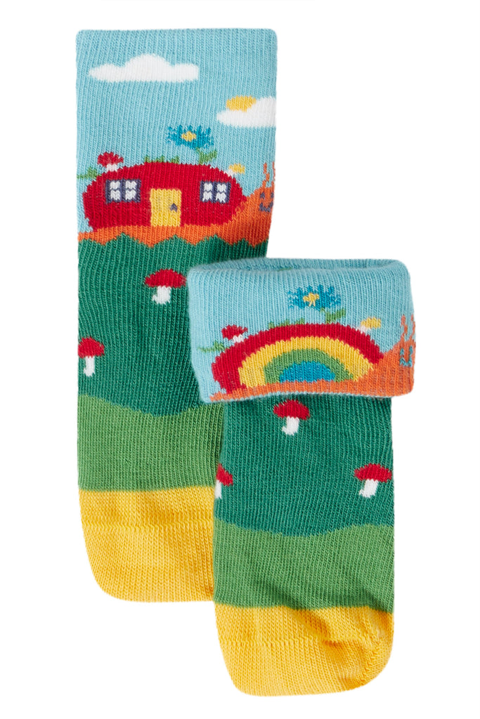 Frugi Fold over Fun Socks Woodland Pals