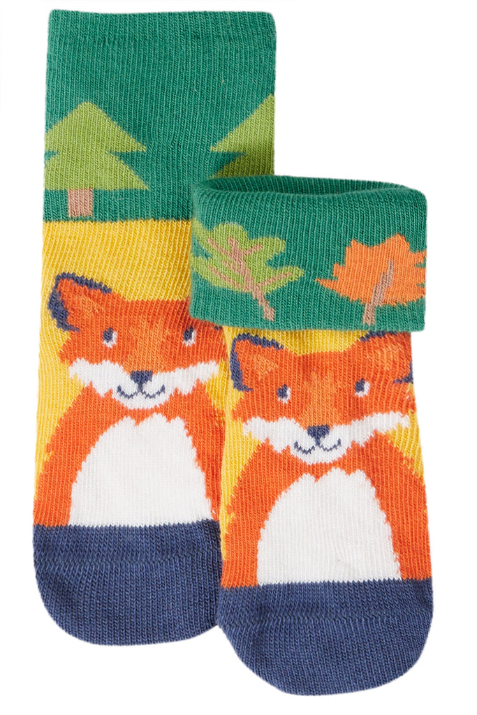 Frugi Fold over Fun Socks Woodland Pals