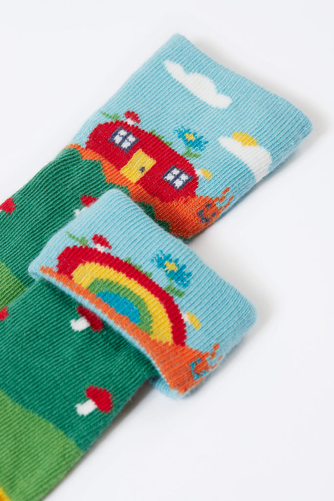 Frugi Fold over Fun Socks Woodland Pals