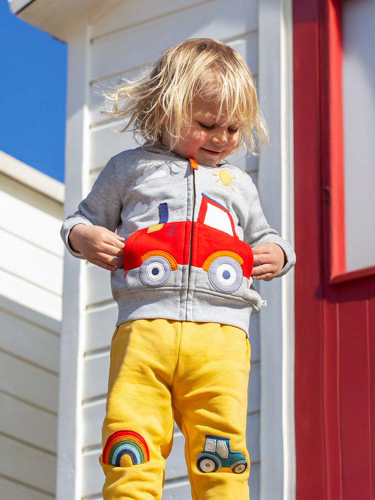 Frugi Carbis Hoodie Grey Marl/Tractor