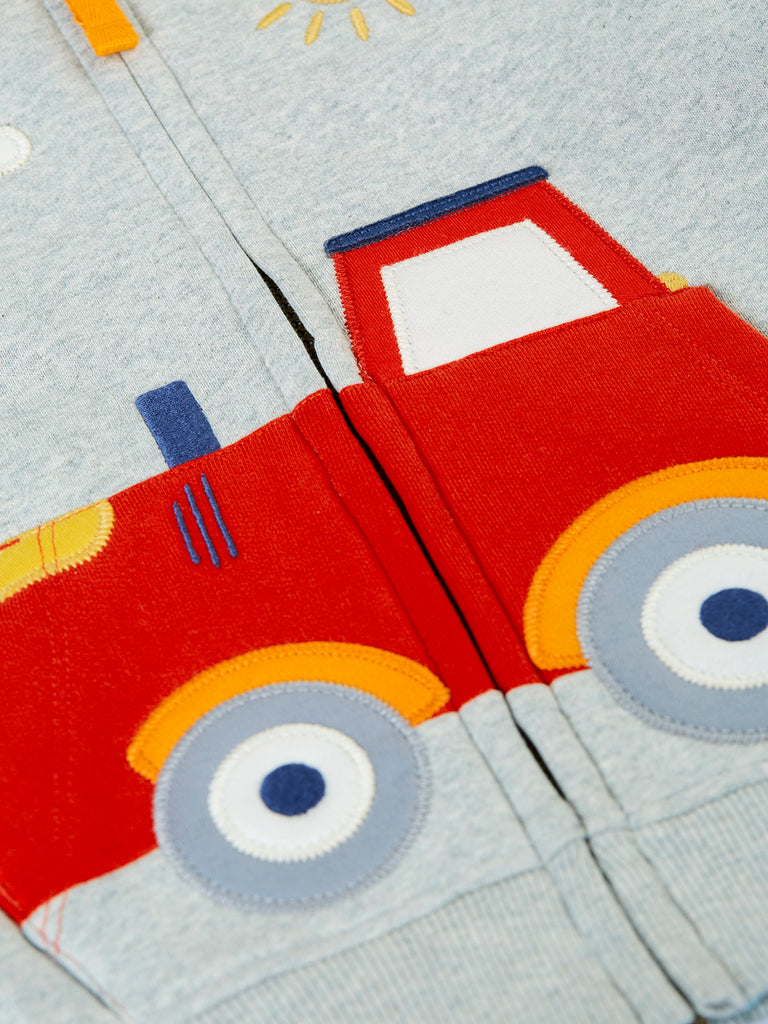 Frugi Carbis Hoodie Grey Marl/Tractor